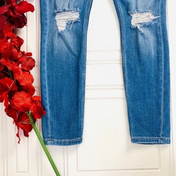 TOPSHOP Moto Lucas ripped distress crop summer jeans women size 26 - Picture 7 of 11